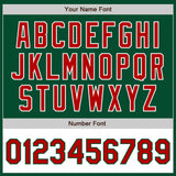 Custom Kelly Green Red-White Bomber Varsity Letterman Two Tone Zipper Jacket