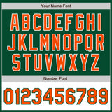 Custom Kelly Green Orange-White Bomber Varsity Letterman Two Tone Zipper Jacket