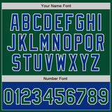 Custom Kelly Green Royal-White Bomber Varsity Letterman Two Tone Zipper Jacket