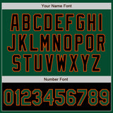 Custom Kelly Green Black-Orange Bomber Varsity Letterman Two Tone Zipper Jacket