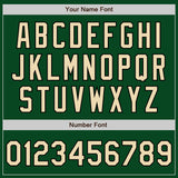 Custom Green Cream-Black Bomber Varsity Letterman Zipper Jacket