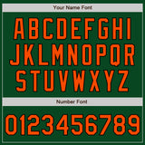 Custom Green Orange-Black Bomber Varsity Letterman Zipper Jacket