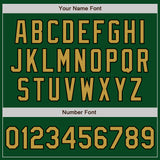 Custom Green Old Gold-Black Bomber Varsity Letterman Zipper Jacket