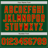 Custom Green Red-Gold Bomber Varsity Letterman Zipper Jacket