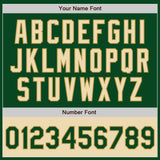 Custom Green Cream Old Gold-Black Bomber Varsity Letterman Two Tone Zipper Jacket