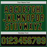 Custom Green Black-Gold Bomber Varsity Letterman Two Tone Zipper Jacket