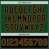 Custom Green Black-Orange Bomber Varsity Letterman Two Tone Zipper Jacket