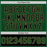 Custom Green Black-Old Gold Bomber Varsity Letterman Two Tone Zipper Jacket