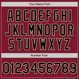 Custom Crimson Black-Cream Bomber Varsity Letterman Zipper Jacket