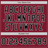 Custom Crimson Black-White Bomber Varsity Letterman Zipper Jacket