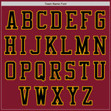 Custom Crimson Gold-Black Bomber Varsity Letterman Zipper Jacket