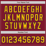 Custom Crimson Navy-Gold Bomber Varsity Letterman Zipper Jacket