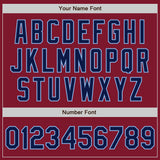 Custom Crimson Navy-Light Blue Bomber Varsity Letterman Zipper Jacket