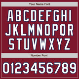 Custom Crimson White-Navy Bomber Varsity Letterman Zipper Jacket