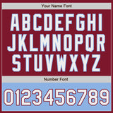 Custom Crimson White-Light Blue Bomber Varsity Letterman Two Tone Zipper Jacket