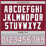 Custom Crimson White-Gray Bomber Varsity Letterman Two Tone Zipper Jacket