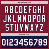 Custom Crimson White-Navy Bomber Varsity Letterman Two Tone Zipper Jacket