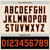 Custom Cream Orange-Black Bomber Varsity Letterman Two Tone Zipper Jacket