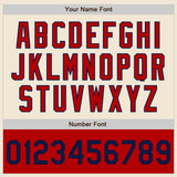 Custom Cream Navy Red-White Bomber Varsity Letterman Two Tone Zipper Jacket