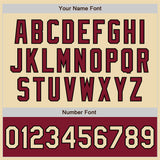 Custom Cream Black Crimson-City Cream Bomber Varsity Letterman Two Tone Zipper Jacket