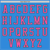 Custom Powder Blue Pink-Kelly Green Bomber Varsity Letterman Zipper Jacket