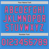 Custom Powder Blue Pink-Kelly Green Bomber Varsity Letterman Zipper Jacket