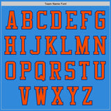 Custom Powder Blue Orange-Royal Bomber Varsity Letterman Zipper Jacket