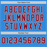 Custom Powder Blue Maroon-Cream Bomber Varsity Letterman Zipper Jacket