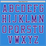 Custom Powder Blue Purple-White Bomber Varsity Letterman Zipper Jacket