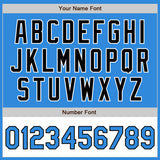 Custom Powder Blue Black-White Bomber Varsity Letterman Two Tone Zipper Jacket