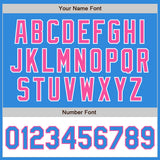 Custom Powder Blue Pink-White Bomber Varsity Letterman Two Tone Zipper Jacket