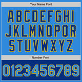 Custom Powder Blue Yellow-Royal Bomber Varsity Letterman Two Tone Zipper Jacket