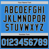 Custom Powder Blue Cream-Black Bomber Varsity Letterman Two Tone Zipper Jacket