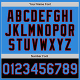 Custom Powder Blue Red-Black Bomber Varsity Letterman Two Tone Zipper Jacket