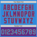 Custom Powder Blue Orange-Purple Bomber Varsity Letterman Two Tone Zipper Jacket