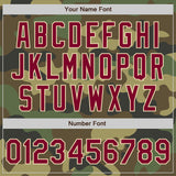 Custom Camo Maroon-Cream Bomber Varsity Letterman Salute To Service Zipper Jacket