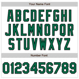 Custom White Kelly Green Black-Cream Bomber Varsity Letterman Zipper Jacket