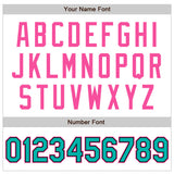 Custom White Aqua Black-Pink Bomber Varsity Letterman Zipper Jacket