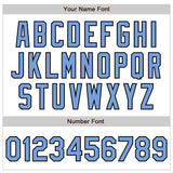 Custom White Light Blue Black-Pink Bomber Varsity Letterman Zipper Jacket