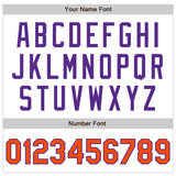 Custom White Orange-Purple Bomber Varsity Letterman Zipper Jacket