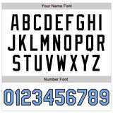 Custom White Light Blue-Black Bomber Varsity Letterman Zipper Jacket