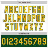 Custom White Gold-Green Bomber Varsity Letterman Two Tone Zipper Jacket