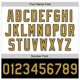 Custom White Old Gold-Black Bomber Varsity Letterman Two Tone Zipper Jacket