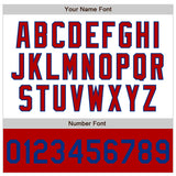 Custom White Royal-Red Bomber Varsity Letterman Two Tone Zipper Jacket