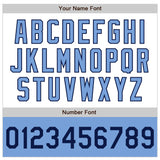 Custom White Navy-Light Blue Bomber Varsity Letterman Two Tone Zipper Jacket