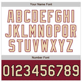 Custom White City Cream Black-Crimson Bomber Varsity Letterman Two Tone Zipper Jacket