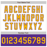 Custom White Gold-Purple Bomber Varsity Letterman Two Tone Zipper Jacket