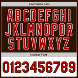 Custom Brown Red-White Bomber Varsity Letterman Two Tone Zipper Jacket