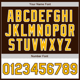 Custom Brown Gold-White Bomber Varsity Letterman Two Tone Zipper Jacket