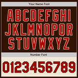 Custom Brown Red-Cream Bomber Varsity Letterman Two Tone Zipper Jacket